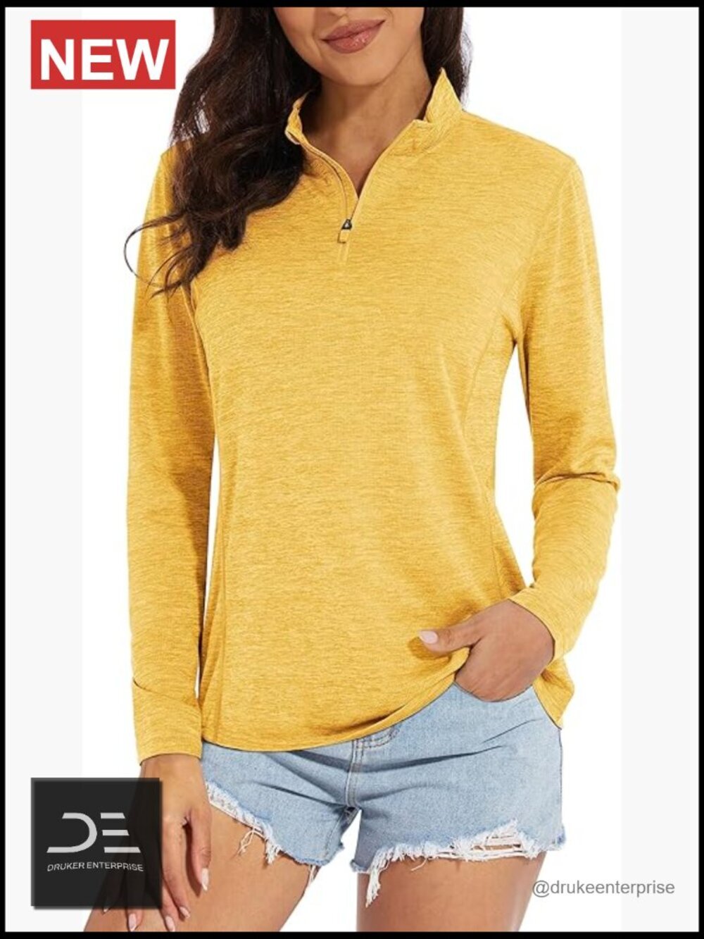 UPF 50+ Long Sleeve 1/4 Zip Pullover Quick Dry Sun Shirt